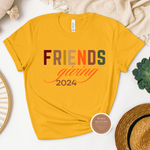 Friendsgiving Shirt - Mustard Yellow T shirt with fall color graphic