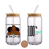 Iced Coffee Glass/ Lizzo Inspired Iced Coffee Cup