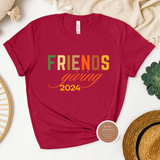 Friendsgiving Shirt - Cardinal red T shirt with fall color graphic