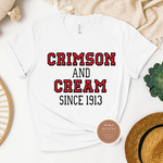 DST Crimson and Cream T Shirt , White T Shirt with Red and Black text